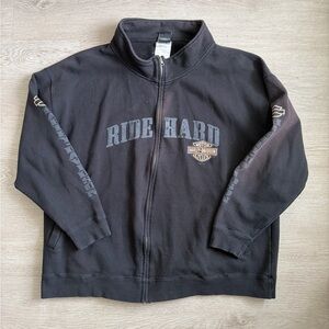 Harley-Davidson Black 'Ride Hard' zip up sweater